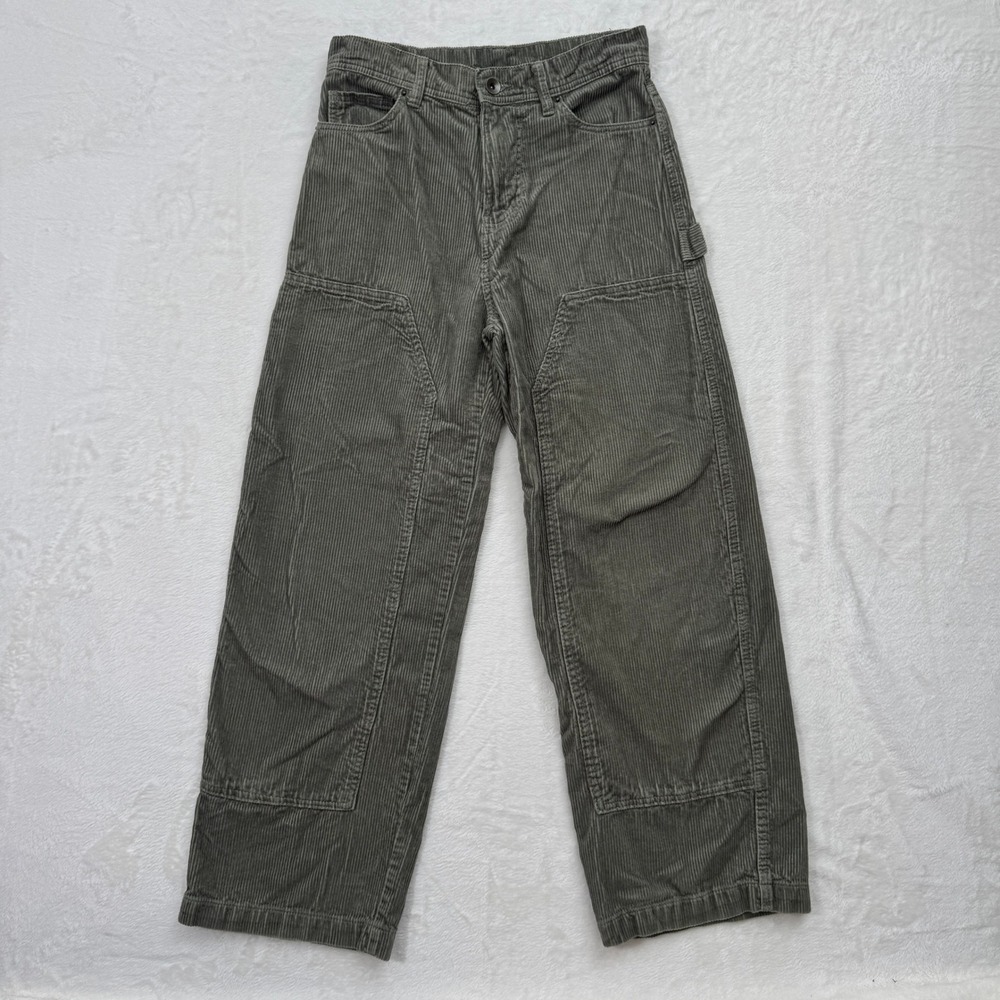 No Boundaries Carpenter‎ Pants Mens 30x28 Olive Green Corduroy Double Knee Wide